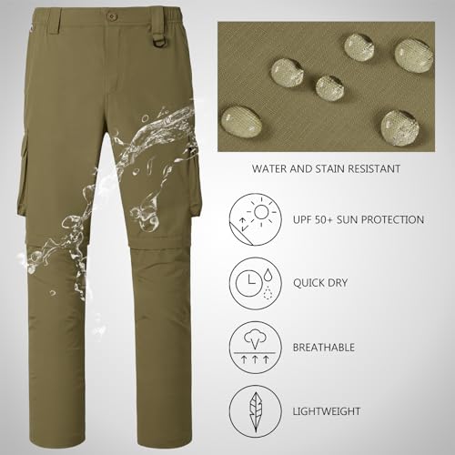 BASSDASH Men's Quick Dry Convertible Cargo Pants - $29.98 - Image 3