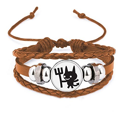 Bracelet en cuir gothique Happy Fear accessoire Halloween homme femme