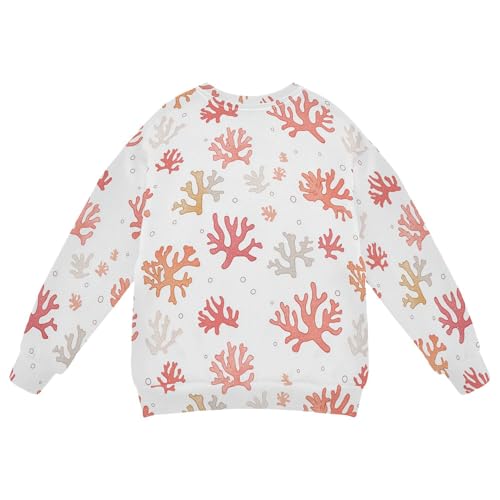 JUNZAN Cute Coral White Kids Boys Sweatshirt Hoodie Crewneck Tops Clothing Shirts Camping 4T2