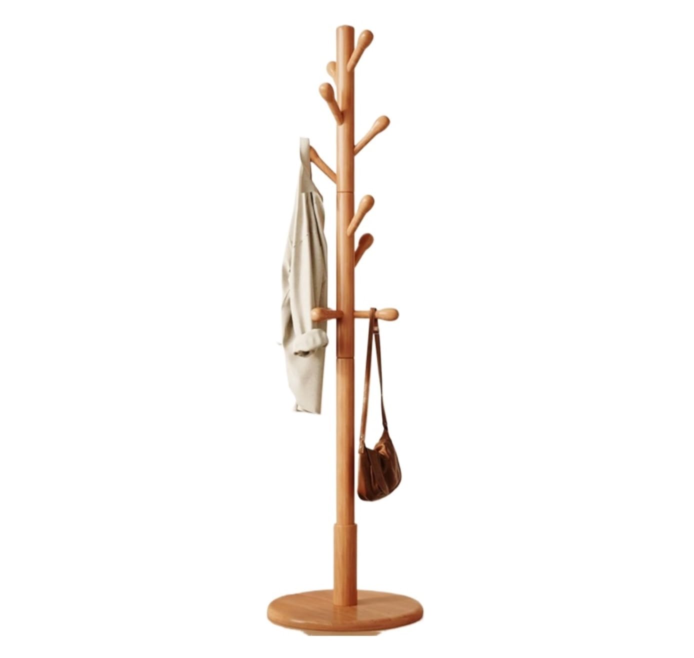 IWENZHKPA Coat Rack Wood Coat Rack Creative Classic Stands Tree With 10 Hooks For Home Office Entryway Freestanding(N)