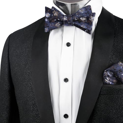 Image of Alizeal Mens 2pcs Floral Pattern Bow Tie Set