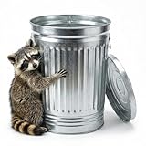 31 Gallon Galvanized Steel Trash Can with Lid – Heavy Duty Metal Outdoor Garbage Bin for Yard Waste, Pet Food Storage, and Ash Disposal, Rust Resistant, and Weatherproof Utility Container