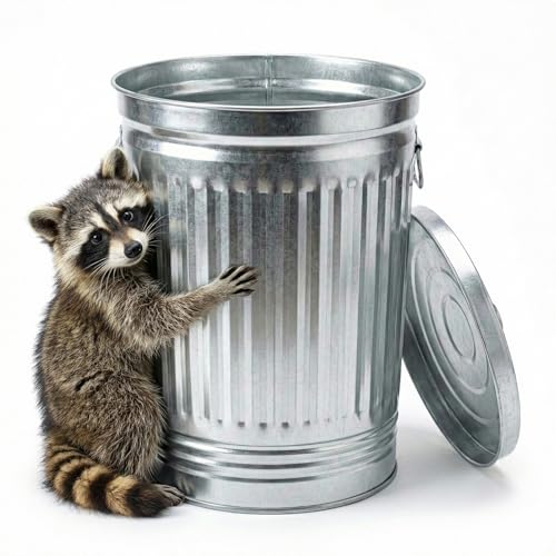 31 Gallon Galvanized Steel Trash Can with Lid – Heavy Duty Metal Outdoor Garbage Bin for Yard Waste, Pet Food Storage, and Ash Disposal, Rust Resistant, and Weatherproof Utility Container