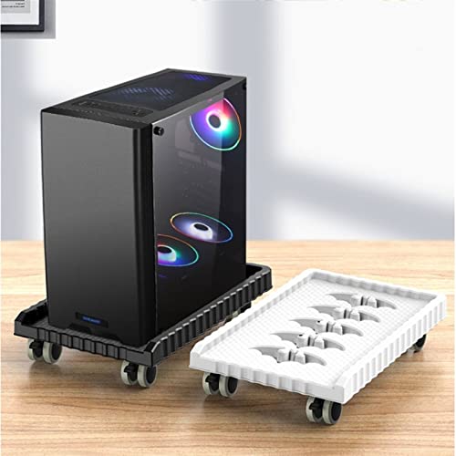 Soporte para torre de PC, carrito móvil para CPU, soporte de piso con ruedas rodantes, soporte para caja de PC de escritorio compatible con la mayoría de PCs gamer bajo escritorio (blanco) miniatura 7