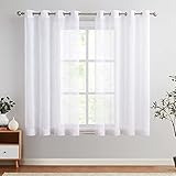 【Material】Die Vorhänge sind aus pflegeleichtem Polyester bestehen. Der Stoff fühlt sich sehr weich an und sorgt für eine helle und freundliche Lichtstimmung im Raum.