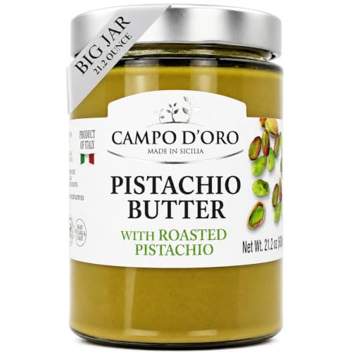 CAMPO D'ORO - Pistachio Butter Cream, Spread, Big Jar, 21.2 oz (600g)