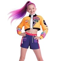 Girls Demon Costume Hunters Cosplay Dance Outfit, Jacket, Top and Athletic Shorts Set, Kids Halloween Costumes Singer Cosplay ZF087XS