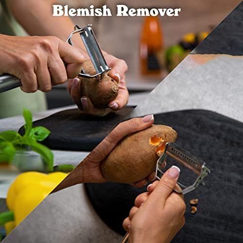 Julienne Peeler Vegetable Peeler - Stainless Steel Dual Multifunctional Blade Slicer For Potato Carrot Cucumber Apple Fruit Veggie Peelers For Kitchen #TOP4