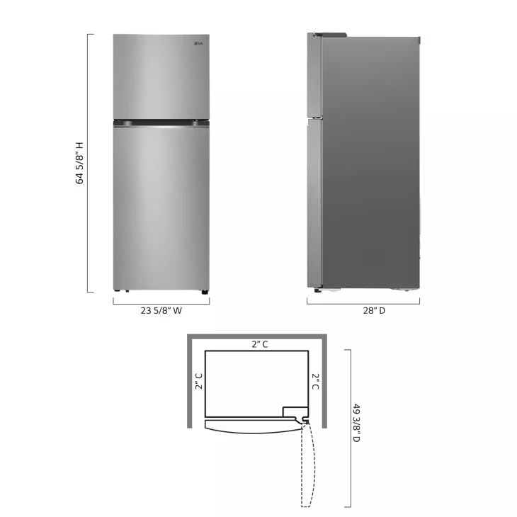 LG 24-Inch Top Freezer Refrigerator, 11 Cu. Ft., EasyReach™ Bins, Sliding Shelf, Digital Temperature Controls on Fridge.com