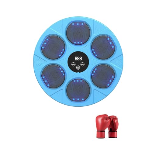 NYHGOXM 無線式スマホ対応 音楽リズムパンチングマシン 壁掛け型サンドバッグ ボクササイズトレーニングマシン 大人子供用 家庭用ダイエット器具 ボクシンググローブ付属 (E)