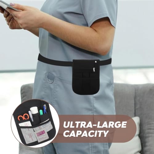 COYUN krankenschwester Tasche, Utility Medizinische Krankenpflege Gürteltasche Nurse Accessories Organizer für Stethoskope und Medizinische Versorgung, Schwarz