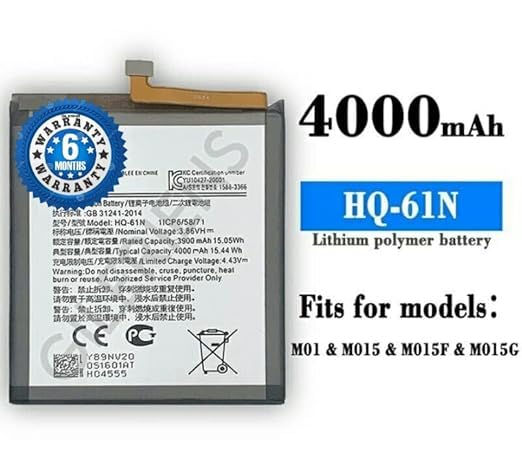 Image of Original HQ-61N Battery for Samsung Galaxy M01 SM-M015G, SM-M015F, SM-M015G /DS, SM-M015F /DS Battery with 6 Month Warranty** (HH43)