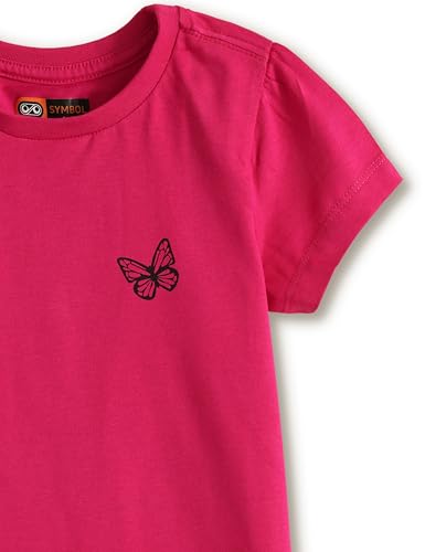 Image of Amazon Brand - Symbol Girls 100% Cotton Solid Half Sleeves T-Shirt | Regular Fit | Age 2-14 Years (Pack of 2)