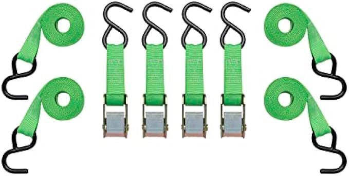 SmartStraps 10-Foot Cambuckle (4pk) 900 lbs Break Strength, 300 lbs Safe Work Load– Tie Down Fragile and Lighter Loads for Transport – Offers More Security Than Rope