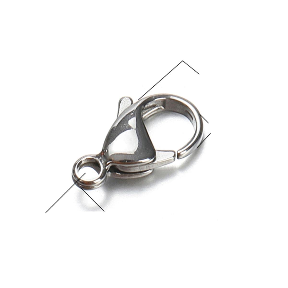 Chiusura a moschettone, fermagli per gioielli, 100pcs 50pcs 9mm Chiusure a moschettone in acciaio inossidabile for collana bracciale Colore oro Catena Artiglio Connettori Creazione di gioielli-Colore
