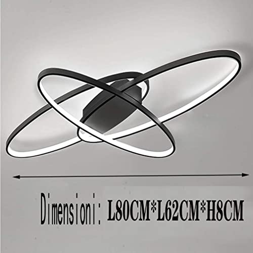 Plafonnier LED moderne noir dimmable pour éclairage de salon