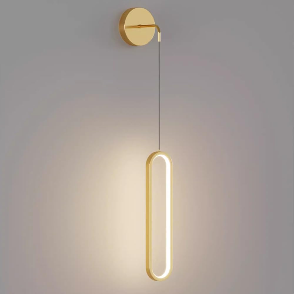 Wall Sconces, Modern Wall Lamp led, altitude Adjustable metal Lighting Fixture 18W elliptical Creative for Indoor Bedroom Living Room 3000K Warm White 6000K Cold white Decorative Corridor (gold)