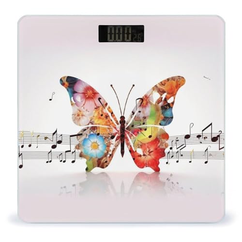 Báscula Digital Music Butterfly de Vidrio Templado miniatura 1