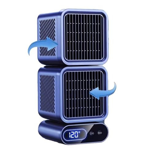 Ventilatore condizionatore Portatile, Batteria a Lunga Durata (24 Ore), Ventilatore Multi-Angolo per casa, Campeggio, Auto e Ufficio.