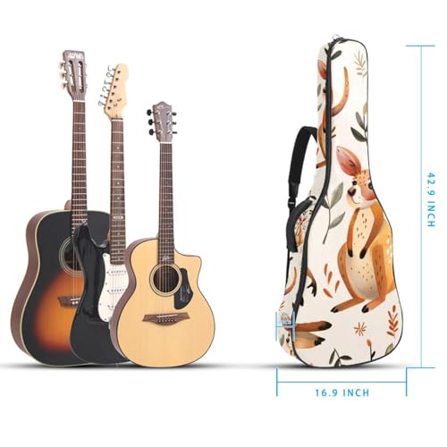 Sac à dos guitare acoustique 109 cm imperméable et étui souple basse multicolore