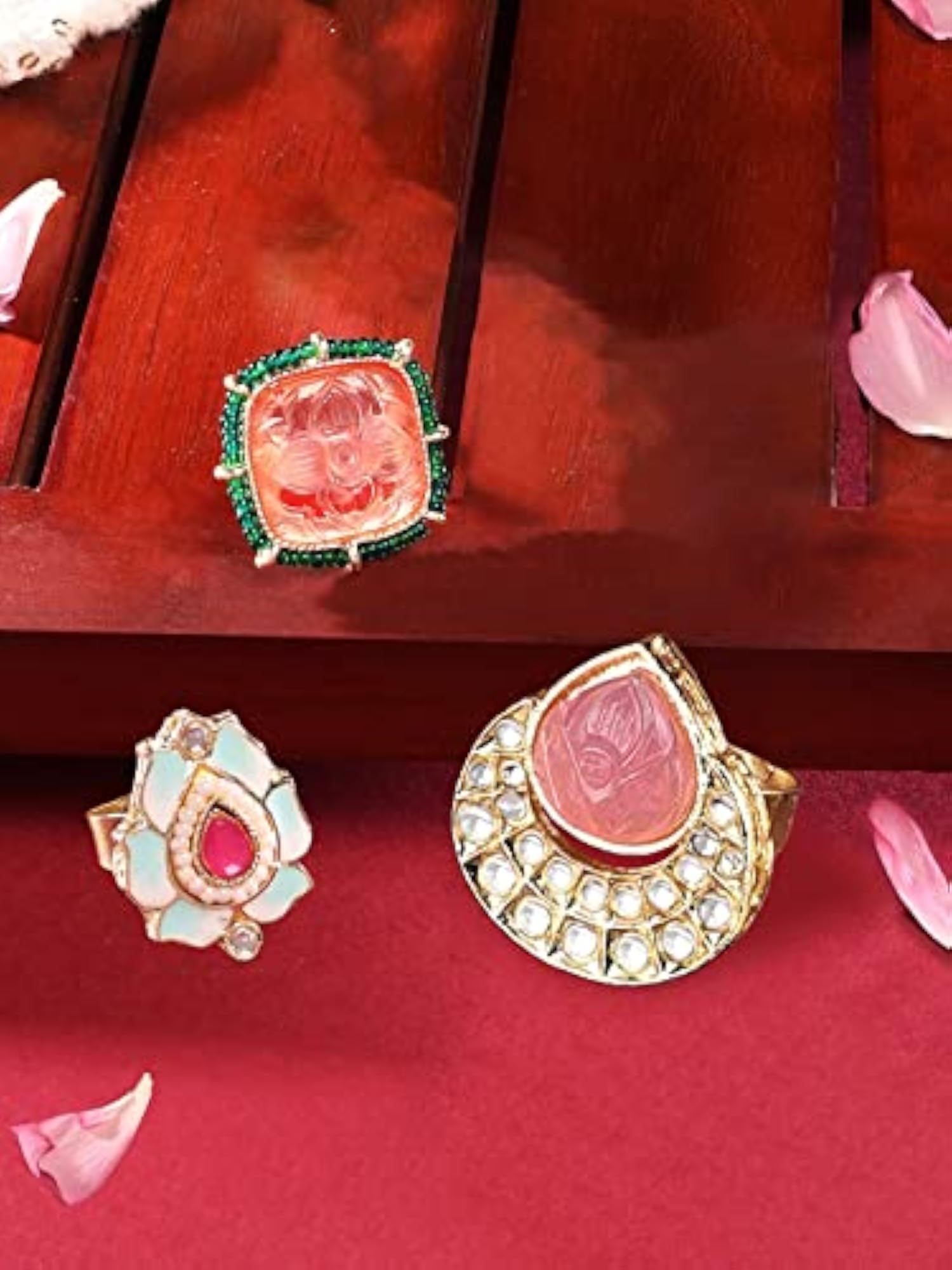 Ethnic Adjustable Finger Rings Set - ZPFK15396