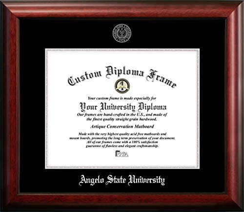 Campus Images NCAA Angelo State Rams Unisex Silver Embossed Diploma Frame Angelo State University 14W x 11H Silver Embossed Diploma Frame, Brown, One Size