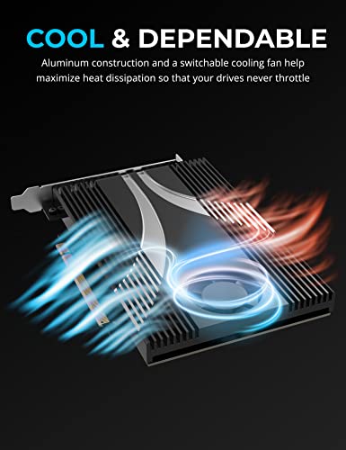 SABRENT 4-Drive NVMe SSD to PCIe 4.0 X 16 Adapter Card with Active Cooling [EC-P4BF]