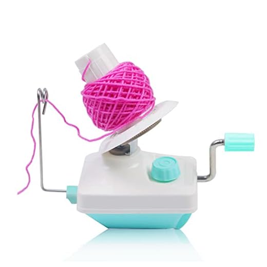 Yarn Ball Winder Hand Operated Winding Wool Winder Machine Yarn String Ball Winder, Convenient Ball Winder for Yarn Tabletop Clamp, Green Blue