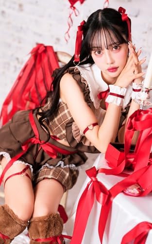 [Malymoon] コスプレ メイド アイドル セットアップ チョコレート 衣装 仮装 マリームーン 8点セット 9900 詳細画像4