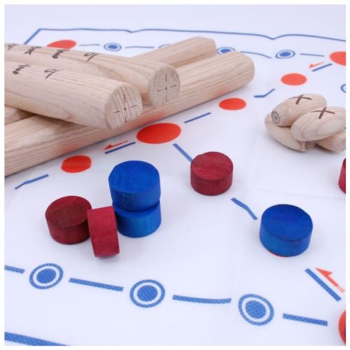 Juego de mesa Yutnori tradicional coreano de madera miniatura 6