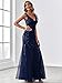 Ever-Pretty Women's Sequin Formal Dress Double V-Neck Sleeveless Mermaid Long Evening Prom Dresses Navy Blue US6