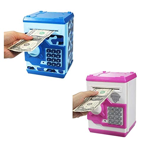 Piggy Bank Electronic Mini ATM for Kids Baby Toy, Safe Coin Banks Money Saving Box Password Code Lock for Kids,Best Birthday Christmas New Year Gift