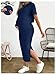 SHENHE Women's Maternity Ribbed 2 Piece Outfits Short Sleeve Crop Top Bodycon Slit Midi Skirt Set Dark Blue Medium