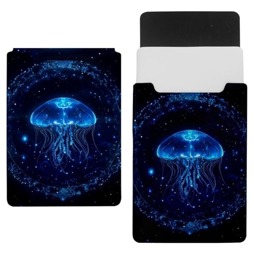 Funda para portátil de 35x25.9 cm Blue Jellyfish con forro de terciopelo holandés