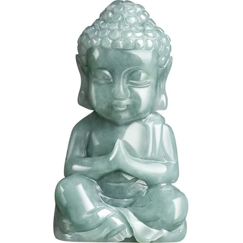 Pendentif Bouddha en jadéite naturelle cadeau idéal pour femme avec amulette