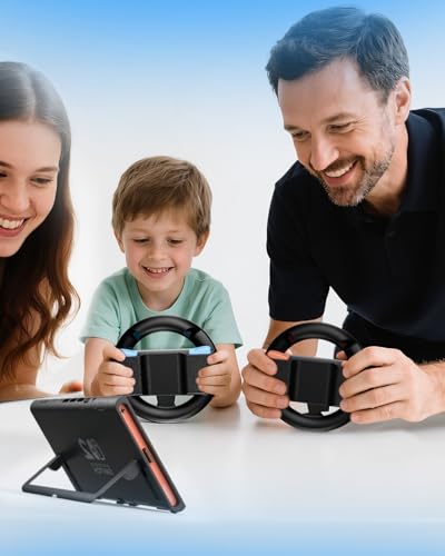 Image of Steering Wheels for Nintendo Switch 2 (2025) Mario Kart World & 8 Deluxe Racing Games, 2 Pack Racing Game Wheels for NS2 Multiplayer Mode Family Game Night, Switch 2 Accessories for Motion Racing Game
