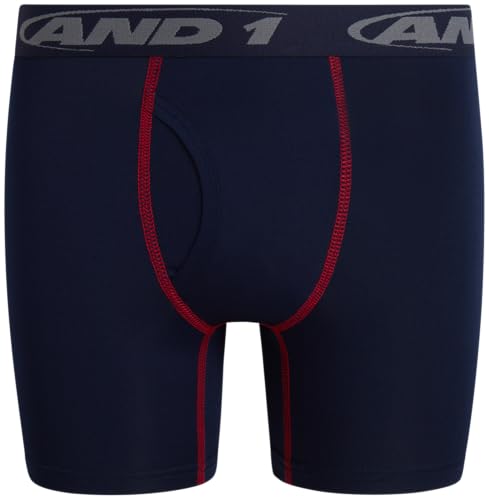 AND1 Boys Boxer Briefs - 5 Pack Performance Boys Underwear Boxer Briefs with Functional Fly Pouch, 5" Inseam (Size: 6-18)4