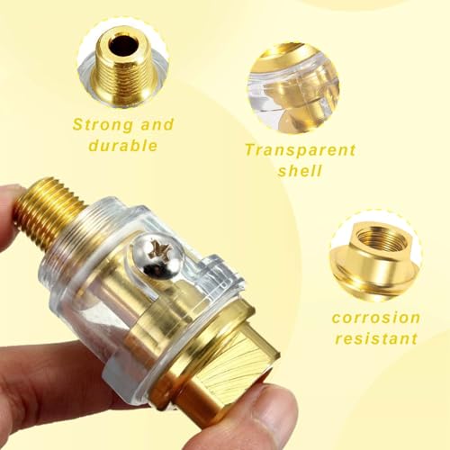 3 Stück Mini Druckluft Öler, Line Druckluftwerkzeug, Pneumatischer Öler, Öler für Druckluftwerkzeuge, Pneumatik Öler, Mini ölabscheider, 1/4 Pneumatisches Zubehör, pneumatisches Zubehör