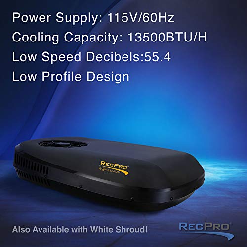 Recpro Rv Air Conditioner Low Profile 13.5K Non-Ducted | Heating Or Cooling Option | Rv Ac Unit | Camper Air Conditioner | (Black) #TOP5