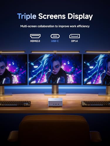 Image of MINISFORUM UN1250 Mini PC Intel Core i5-1250P 12C /16T 16GB DDR4 500GB PCIe4.0 SSD, HDMI2.0 /USB Type-C /DisplayPort1.4 Triple Outputs, 2.5G LAN, WiFi 6, 5X USB Port, Mini Desktop Computers Auto Power On