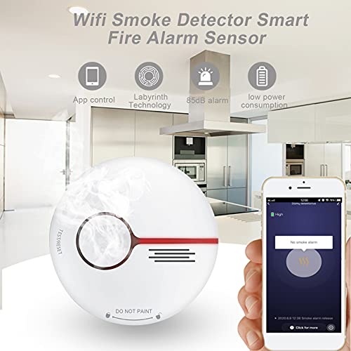 fantaxi Detector de fumaça de wi-fi Sensor de alarme de incêndio inteligente Sistema de segurança se