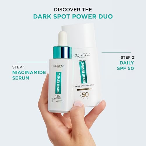 L’Oréal Paris Bright Reveal 12% [Niacinamide + Amino Sulfonic + Ferulic] Dark Spot Serum 1oz + Moisturizer Sample - image 7