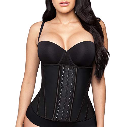 Hourglass Angel Zipped UP and Snatched Workout Waist Trainer HA108 S Black