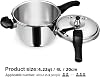Stainless Steel Pressure Cooker, Peterboo 4 Quart Induction Compatible Thickened Pressure Cooker with Spring Valve Safeguard Devices, Compatible with Gas & Induction Cooker 2-3 Members Use #1