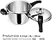Stainless Steel Pressure Cooker, Peterboo 4 Quart Induction Compatible Thickened Pressure Cooker with Spring Valve Safeguard Devices, Compatible with Gas & Induction Cooker 2-3 Members Use