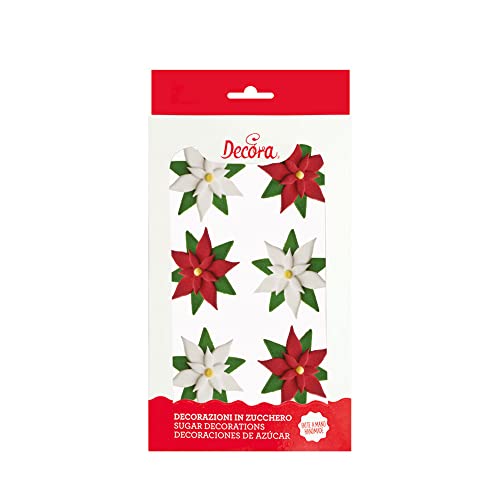 Decora 6 Decoraciones De Azúcar Flor De Pascua 60 g