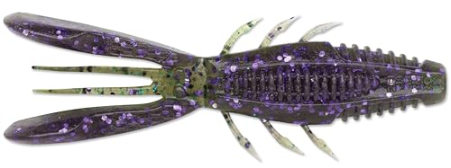 CrushCity Bronco Bug Soft Plastic Bass Lure Dual-Action Creature Bait with Hinged Arms & Subtle Leg Movement 4 Sprayed Grass