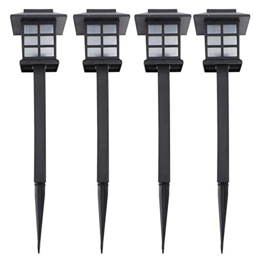 FRCOLOR 4Pcs LED Luzes Solares de Jardim Caminho de Forma de Casa í  Prova D 'ígua Luzes Brancas Sp