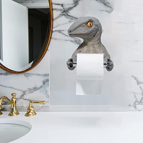 Linalife Toilet Paper Holder Tissue Box Resin Wall Rack Toilet Paper Holder 3D Dinosaur Rack Bathroom Decor Shelf Bathroom Accessories Dinosaur Toilet Paper Holder Wall Mount, Dino Towel Holder #TOP6