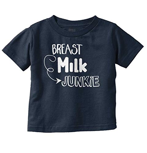 Milk Addict Funny Breastfeeding Toddler Boy Girl T Shirt Navy